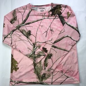 REALTREE Women's Long Sleeve Shirt Pink Camo L